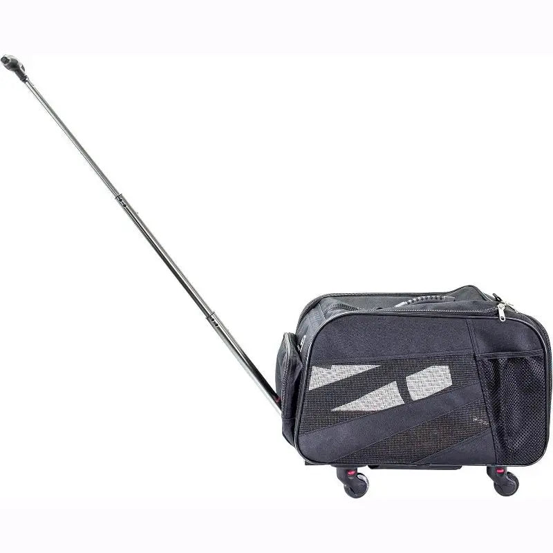 Pet Carrier with Wheels Collapsible Travel Bag for Dogs Cats Airline Approved Soft Sided Rolling Cart Removable Bedding